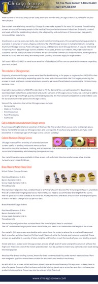 Websites: Stainless steel chicago screws